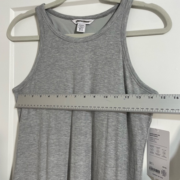 Athleta Signature Ribbed Maxi Dress Grey Medium Tall - Picture 7 of 9